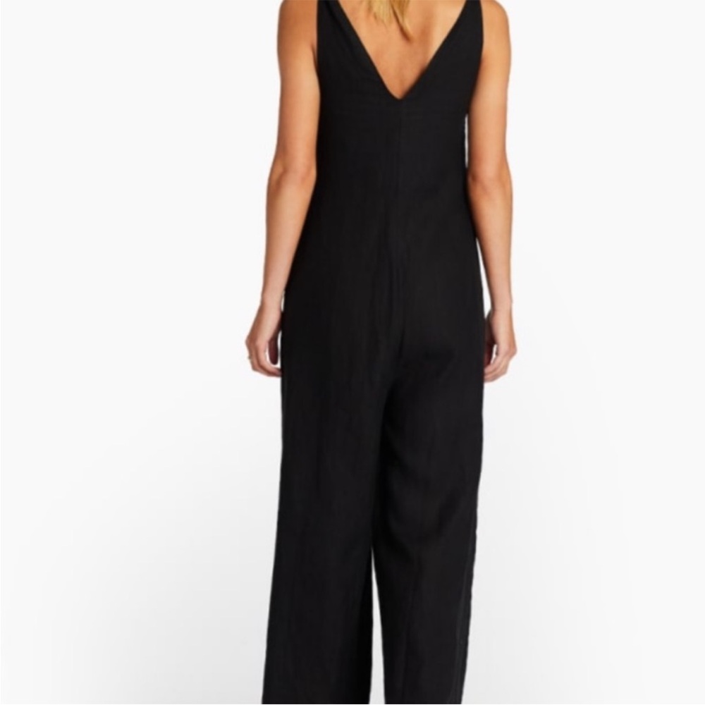 Vitamin A Marina EcoLinen Black Jumpsuit CoverUp Medium - Picture 5 of 13